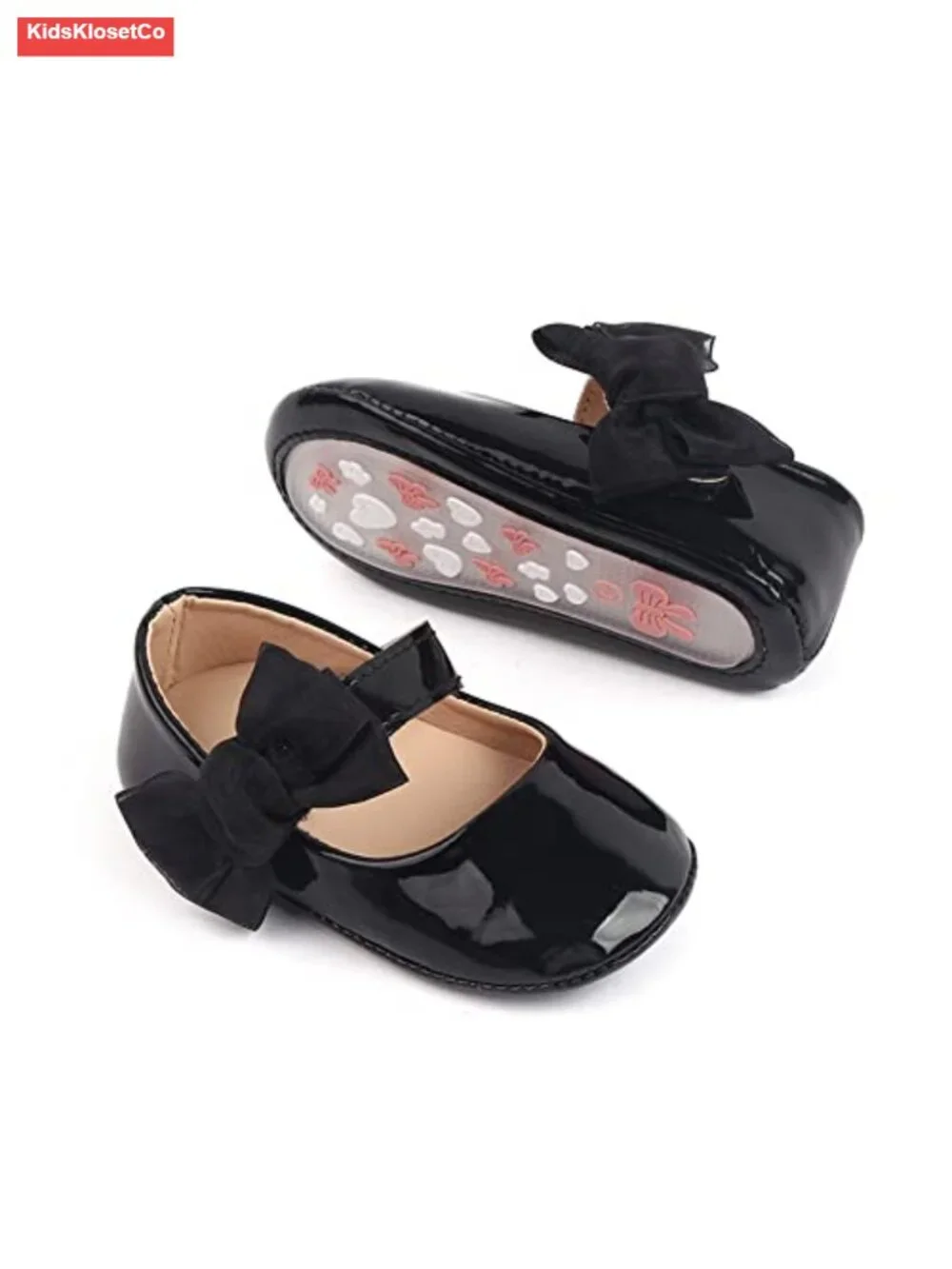 Infant Baby Girls Mary Jane Shoes Bow Ballet Flats First Walkers PU Leather